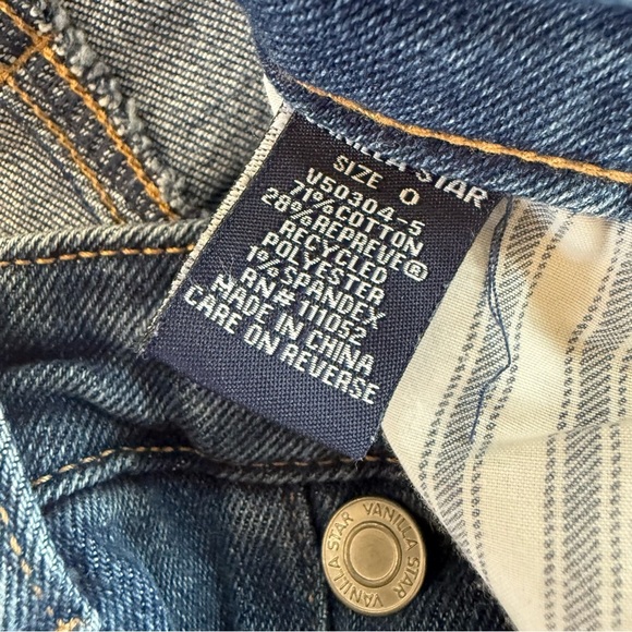 Vanilla Star Women’s Blue Distressed High Rise Button Fly Skinny Jeans Size 0/24 - Picture 10 of 11